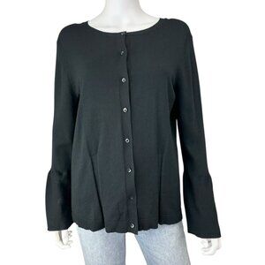 Emerson Rose Black Silk Sweater Cardigan Size L